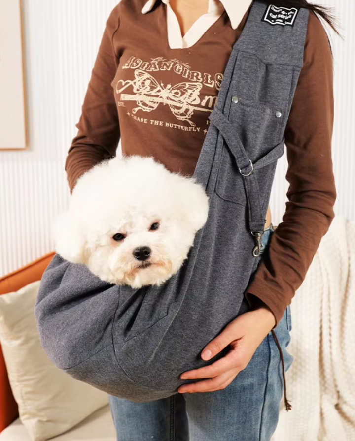 Soft pet accessory shoulder carrier for cats and small dogs, comfortable & secure