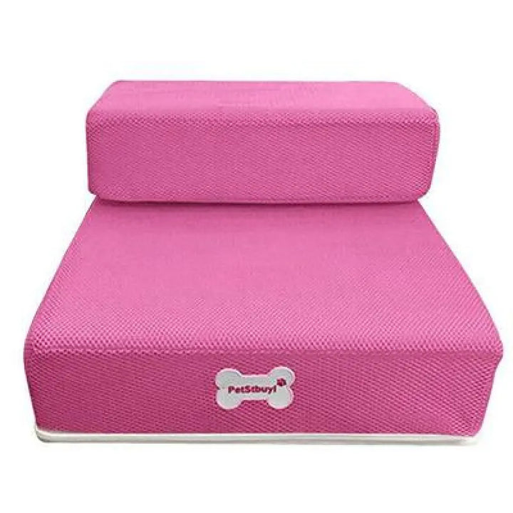 Foam pet stairs, grey, ideal for joint support, ensuring safe and easy bed access for pets