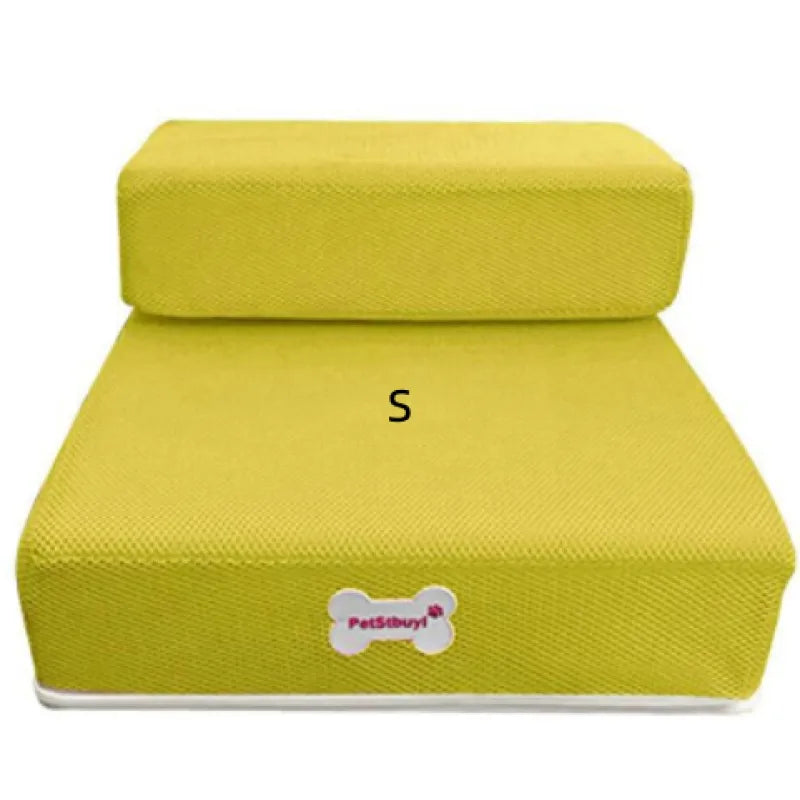 Non-slip dog ramp, grey foam pet stairs, ideal for older pets needing joint support