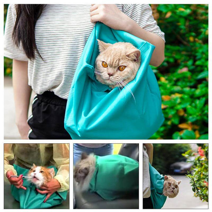 Soft-sided cat carrier with padded interior for comfortable pet travel, featuring shoulder strap