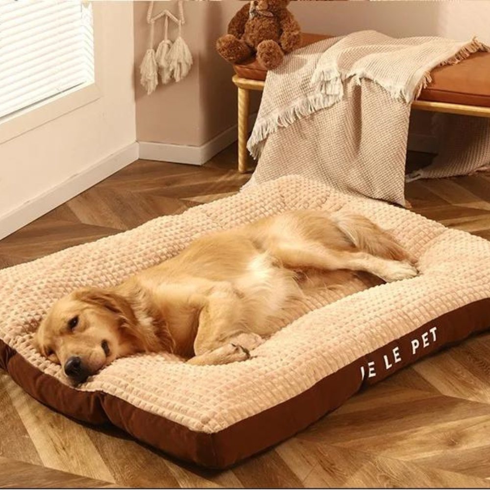 Premium dog bed with ultra-soft fleece, providing a comforting and warm resting spot for any pet.