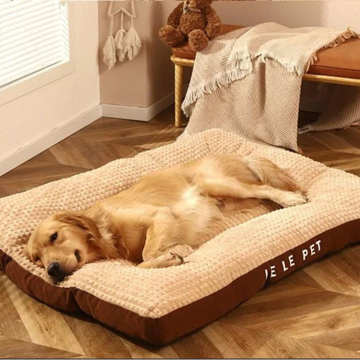Premium dog bed with ultra-soft fleece, providing a comforting and warm resting spot for any pet.