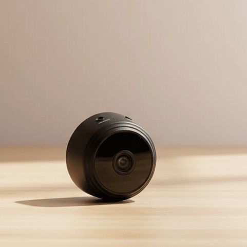 Mini home security camera, 1080P HD, ideal for discreet indoor surveillance.