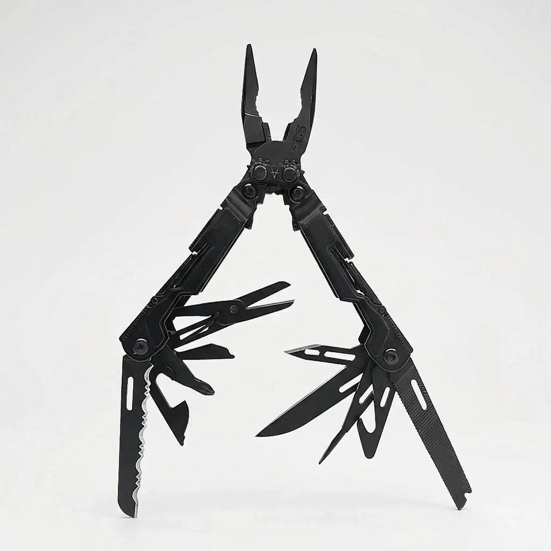 Handy folding 18-in-1 multi-tool with essential pliers and tools for portable outdoor & camping utility.