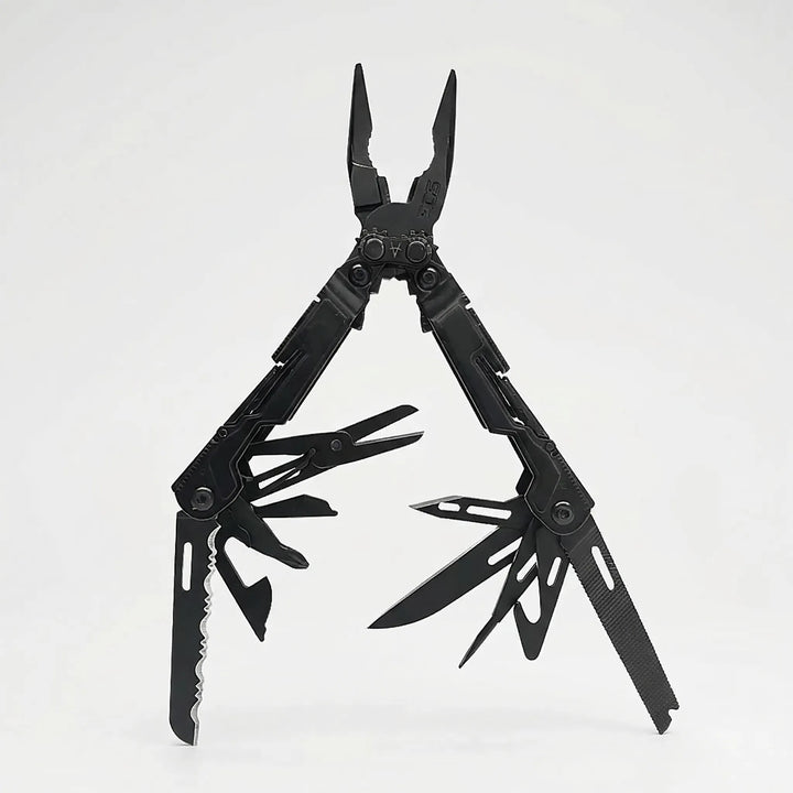 Handy folding 18-in-1 multi-tool with essential pliers and tools for portable outdoor & camping utility.