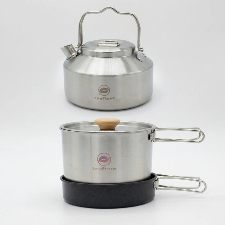 Essential compact 3-piece outdoor camping cookware set, perfect for efficient cooking on hiking & adventure trips.