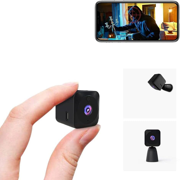 Compact 4K WiFi hidden security camera with night vision for discreet home surveillance.