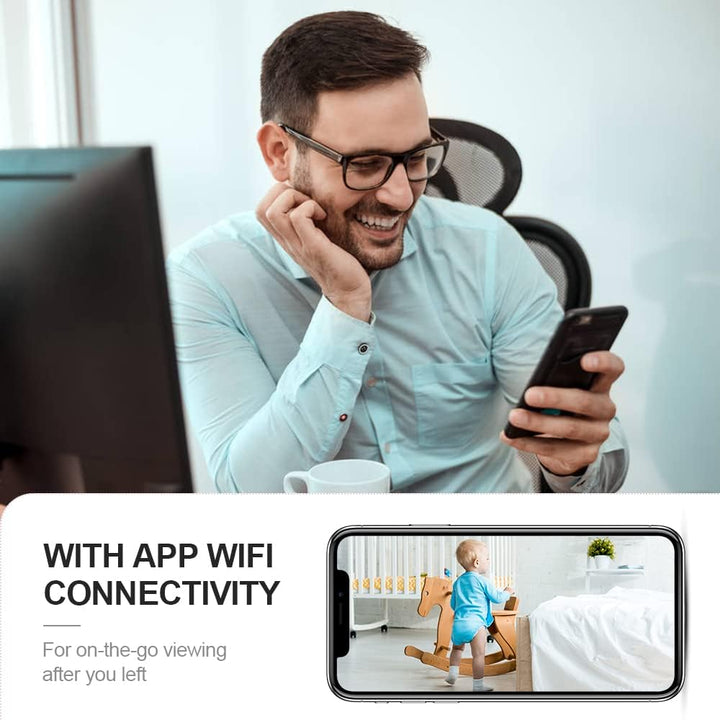 Discreet 4K WiFi hidden cam for home security, featuring night vision and easy indoor setup.