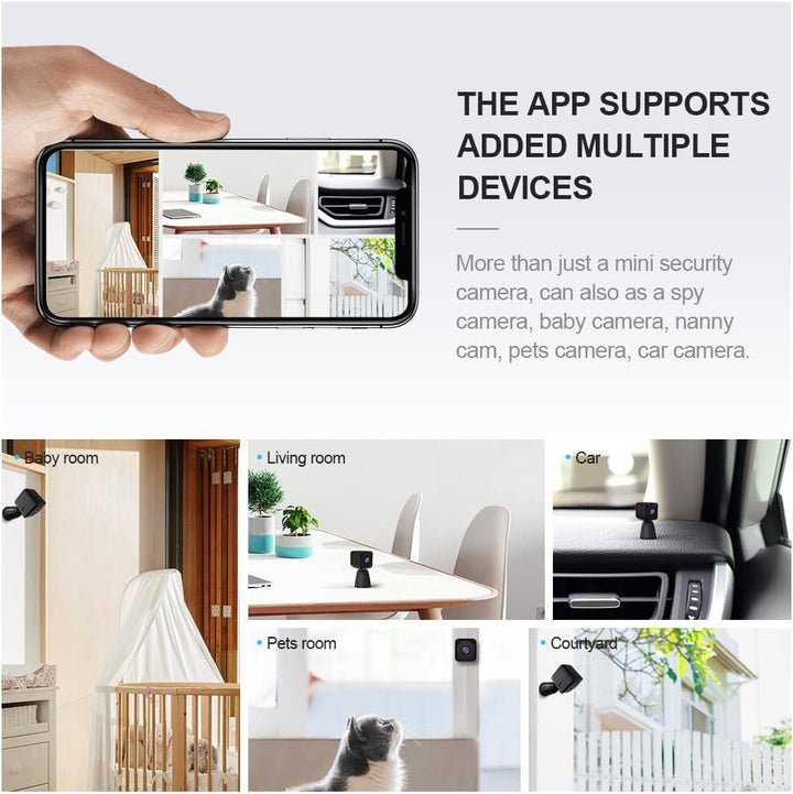 Advanced 4K WiFi mini camera with hidden design, night vision, and motion detection for home security.
