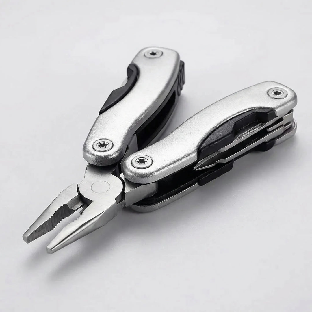 Durable 9-in-1 multi-tool, a compact survival gadget for adventurers. Essential everyday carry.