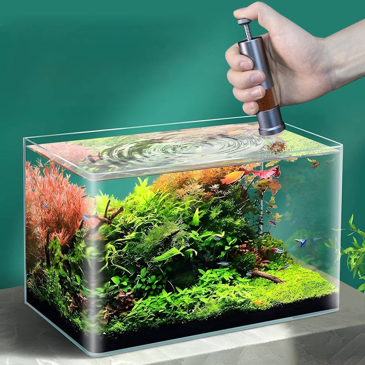 Compact automatic fish feeder for small aquariums, ensuring precision feeding and convenience