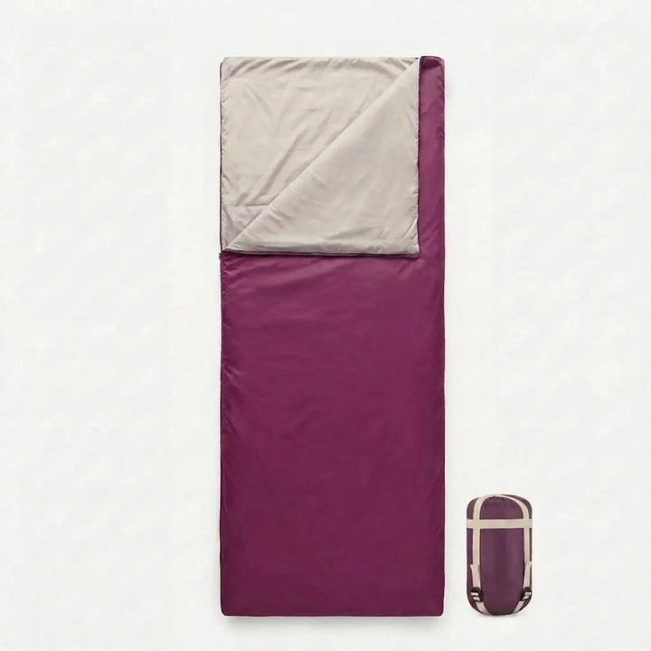 Comfortable summer camping sleeping bag, compact brown design for lightweight outdoor spring travel.