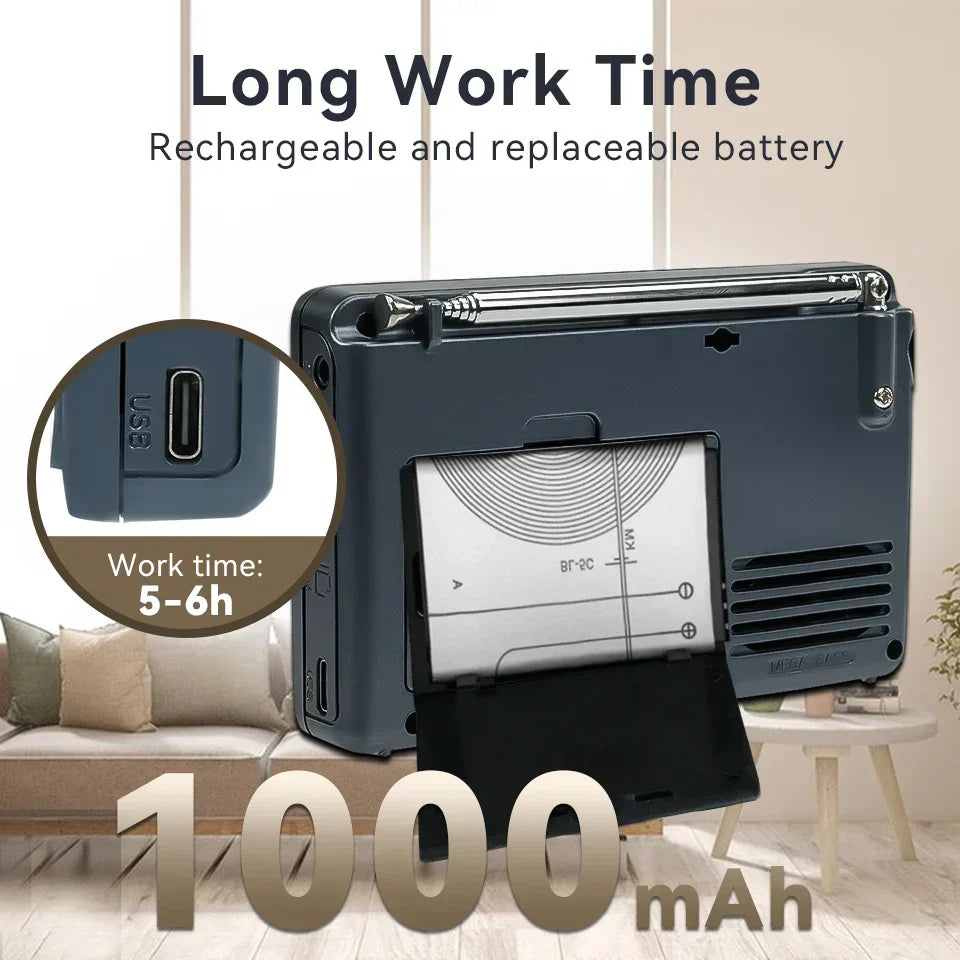Rechargeable emergency AM/FM/SW radio for home & outdoor use, essential for disaster preparedness.