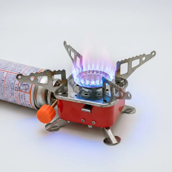 Lightweight backpacking stove, a compact & portable solution for hikers' outdoor cooking needs. Easy setup.