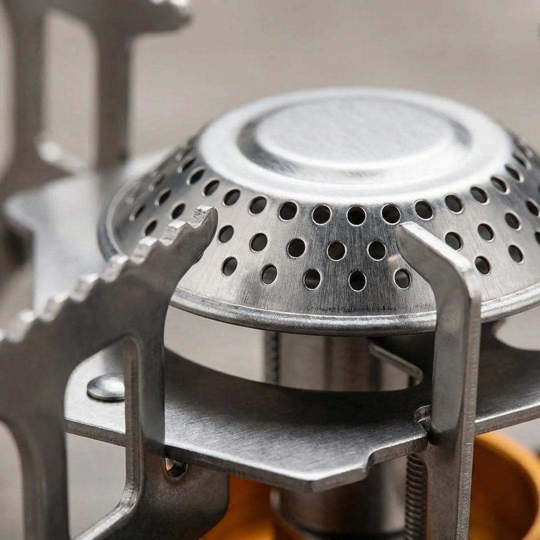 Durable portable folding gas stove for reliable outdoor cooking. Essential camp gear for hikers & backpackers.