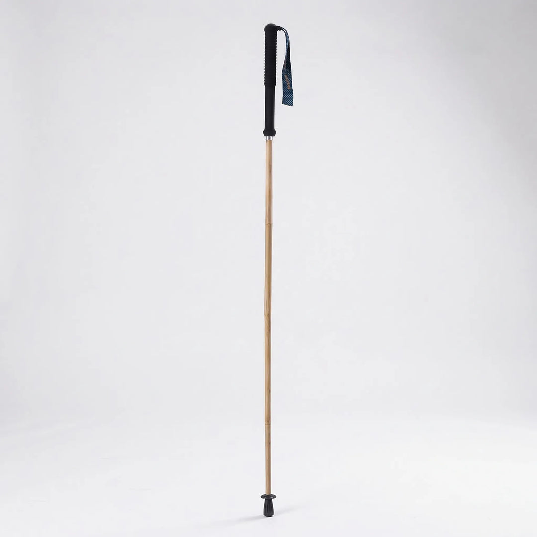Foldable trekking pole, compact & lightweight for easy packing on hiking and outdoor adventures.