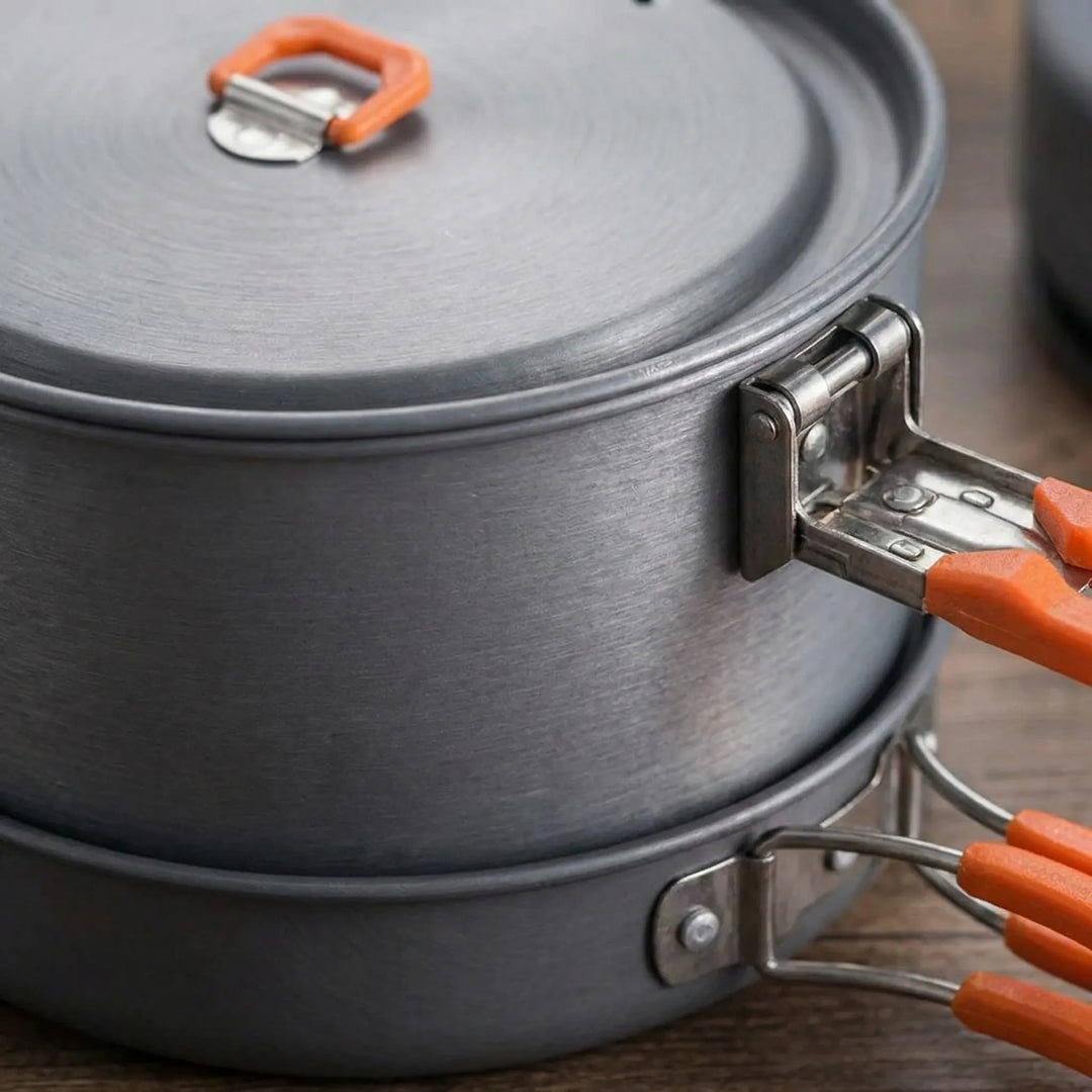 Fuel-efficient heat exchanger camping cookware. Durable, nonstick pot & kettle for outdoor adventures & camp cooking.
