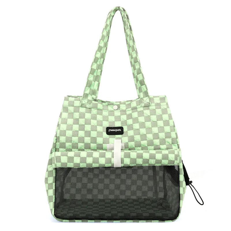 Stylish portable pet carrier for car travel, suitable for small pets