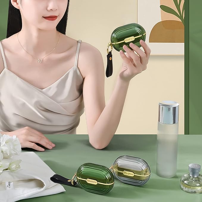 Compact pet hair remover for furniture, shown cleaning a dark sofa, effective dog & cat hair removal tool.