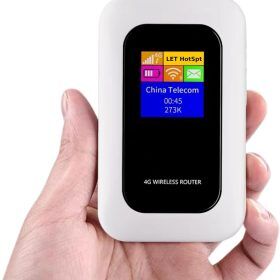 Portable 5G Wi-Fi router for home backup, ensuring continuous high-speed wireless network connectivity.