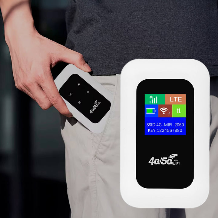 Reliable portable 5G Wi-Fi router for travel internet, offering secure and high-speed mobile hotspot connectivity.