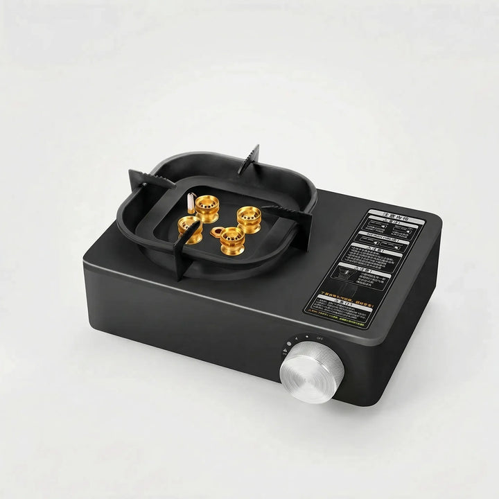 Lightweight portable camping stove for hikers & campers. Single gas burner for versatile outdoor cooking & camp kitchen.