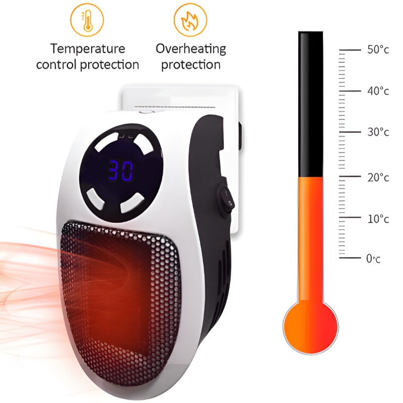 Versatile compact personal electric heater with digital screen, great for focused warmth in offices, dorms, or home.