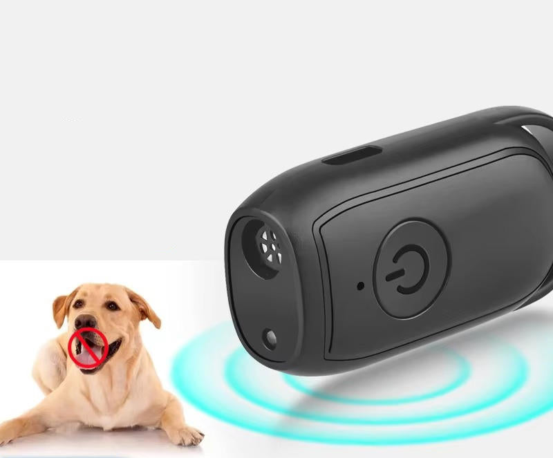 Unisex handheld ultrasonic repeller for barking control, ideal for personal and pet safety, rechargeable design.