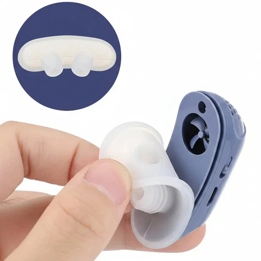 Effective snoring solution & sleep apnea aid, quiet and portable health device for better sleep quality.