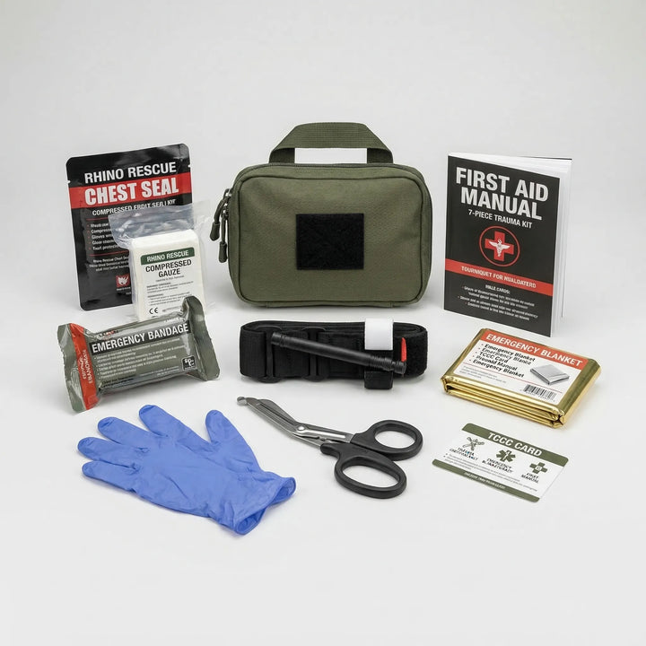 High-quality Emergency Trauma First Aid Kit. Tactical gear for survival, outdoor safety & preparedness. Multiple sizes.