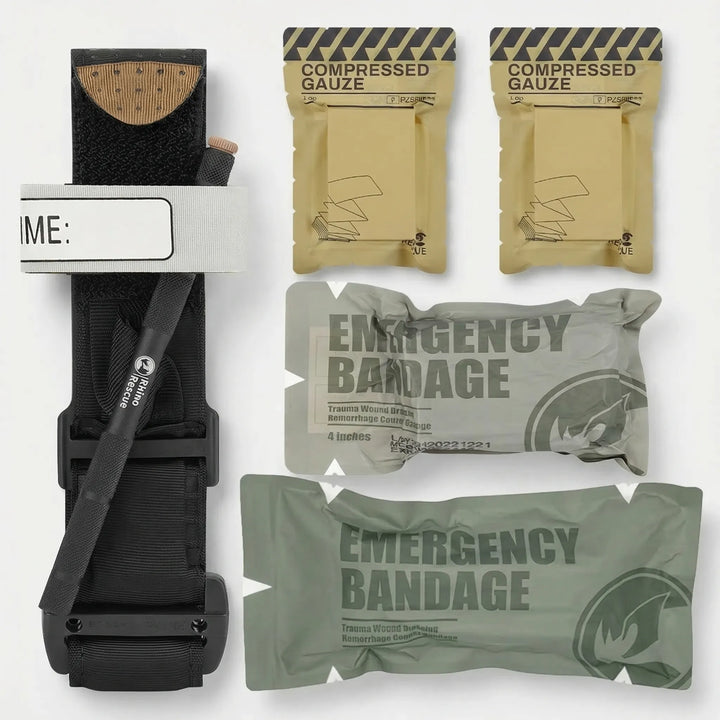 Versatile Tactical Emergency First Aid Kit (IFAK). Crucial survival supplies for outdoor safety & preparedness.