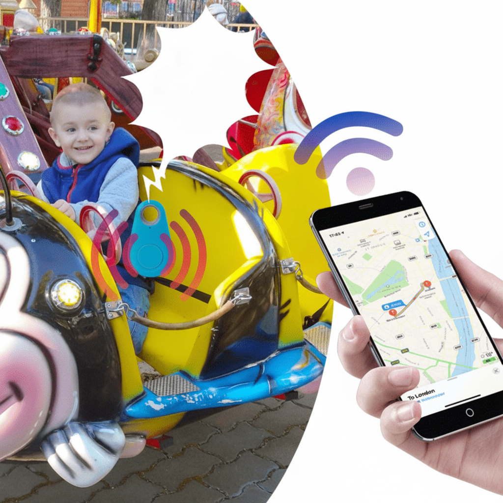 Person checking pet's location on a smartphone app with the GPS tracker. Pet safety monitoring.