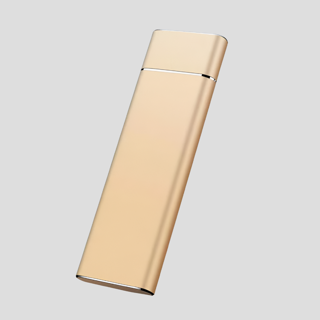 Portable external SSD connected via USB 3.0, a reliable solid state drive for computer peripheral data storage.