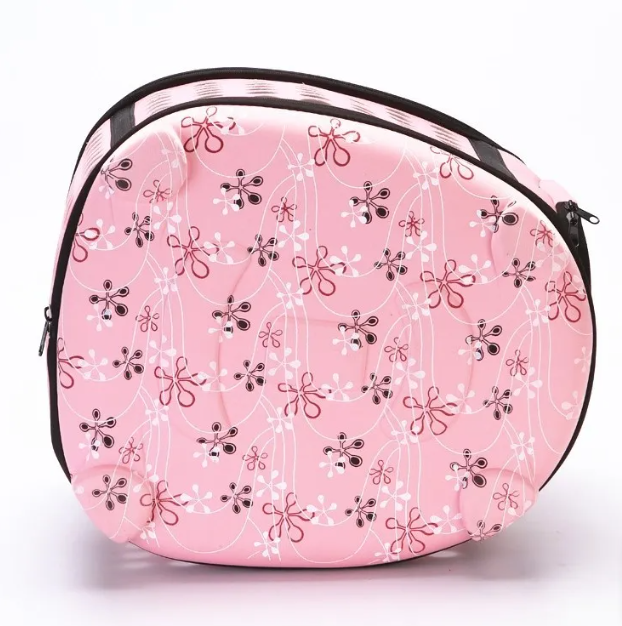 Ventilated pet carrier for puppies and kittens, secure zipper closure