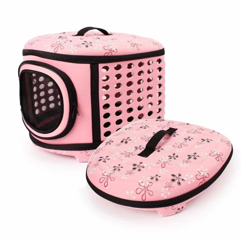 Small pet travel bag with mesh windows, grey, soft-sided
