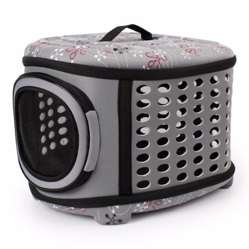 Portable pet carrier with shoulder strap for small pets, purple