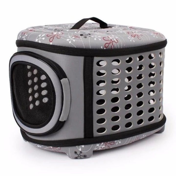 Portable pet carrier with shoulder strap for small pets, purple