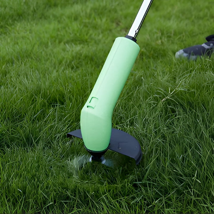 Ergonomic cordless weed trimmer, ideal for quick lawn touch-ups and detailed yard maintenance.