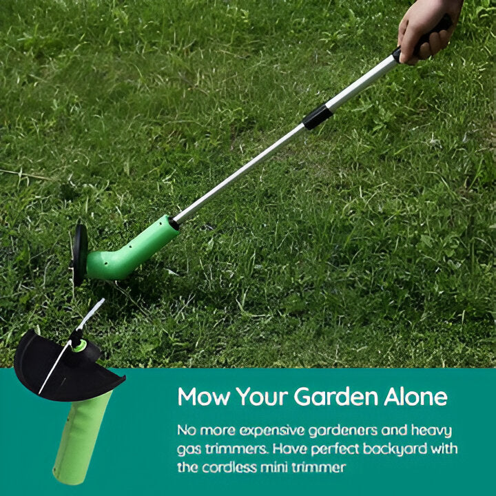 Powerful mini grass cutter. This portable cordless edge trimmer makes garden tasks simple & efficient.