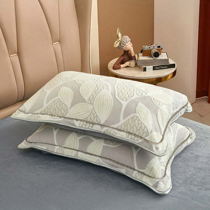 Cozy botanical milk velvet sheets, adding warmth and style to any bedroom.