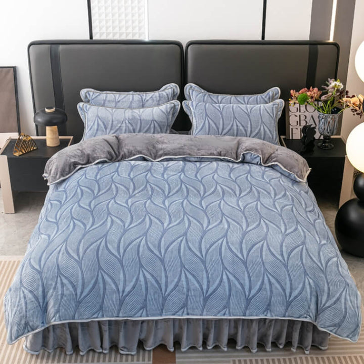 Soft and warm milk velvet sheets with a beautiful botanical print design.