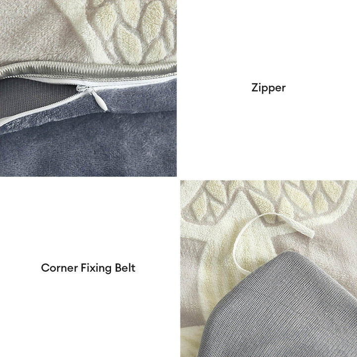 Botanical print milk velvet sheets, cozy bedding for a comfortable bedroom.