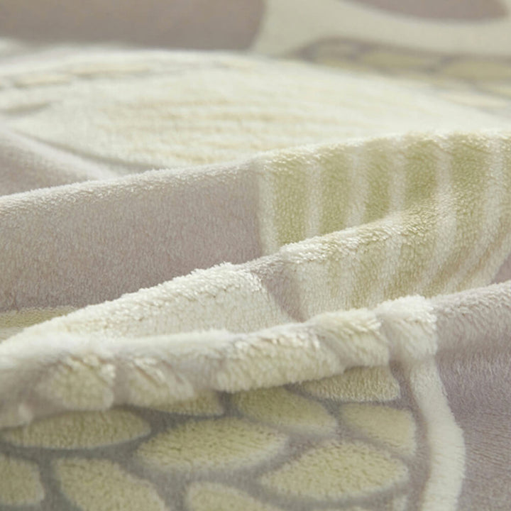 Botanical milk velvet bed sheets, a cozy and warm home textile product.