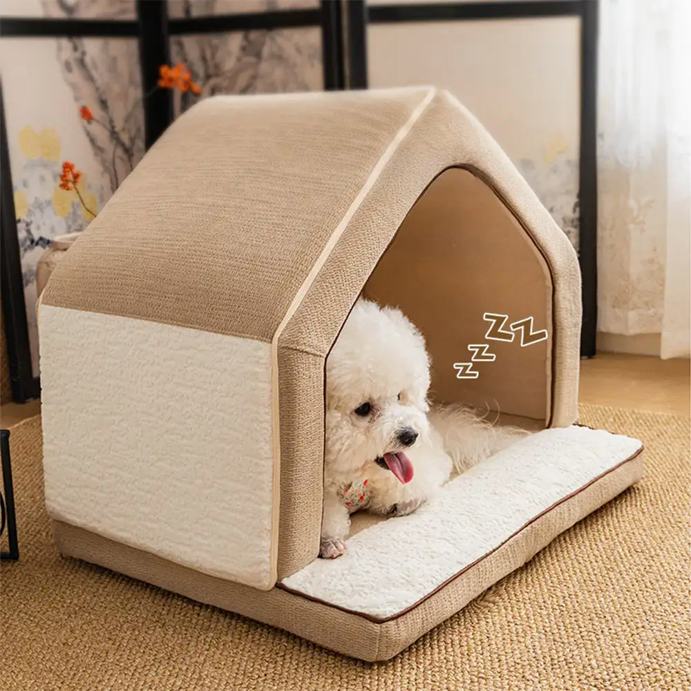 Plush calming dog & cat cave bed, scratch-resistant, dark grey, ultimate pet comfort