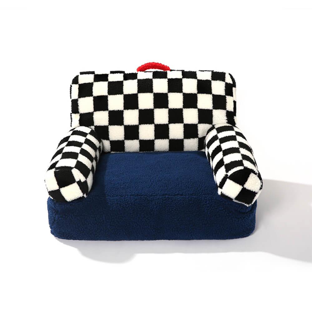 Pet sofa bed, plush and cozy, providing a secure calming space for small cats and dogs