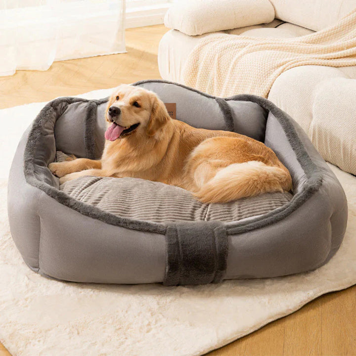 Warm and cozy calming dog bed, a plush sofa bed design for deep, restorative sleep.