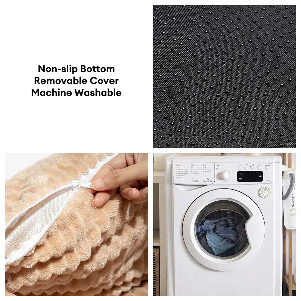 Calming dog bed with removable cover, easy to wash, a cozy sofa bed for anxious pets.