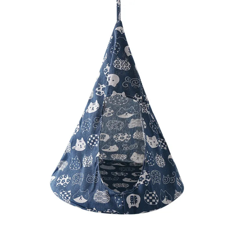 Washable cat bed with tent design, keeping pets cozy and easy to clean.