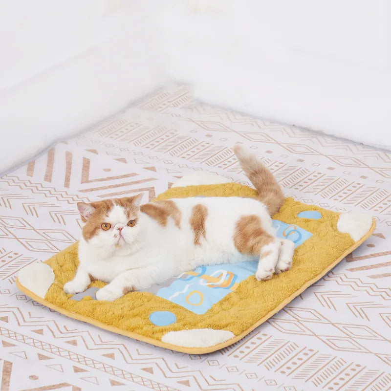 Soft cat bed with attached toy, offering a cozy cat nest and entertainment for felines