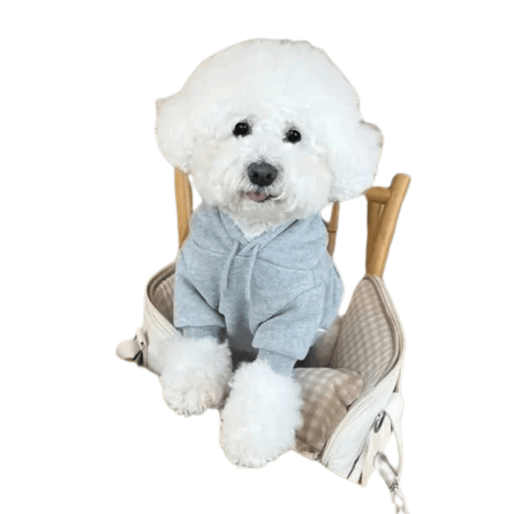 Warm pet hoodie for dogs, featuring a comfortable sweatshirt style for cold weather.